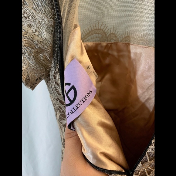 NEW $258 JS Collections Embroidered Lace Sheath Dress‎ in Nude/Black [SZ 6 ] - Picture 8 of 8